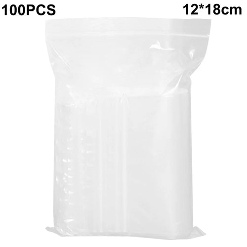 MX-054 100Pcs / Pack 12 x 18cm Resealable Clear PE Bags Storage Pouches for Kitchen Storage - 1