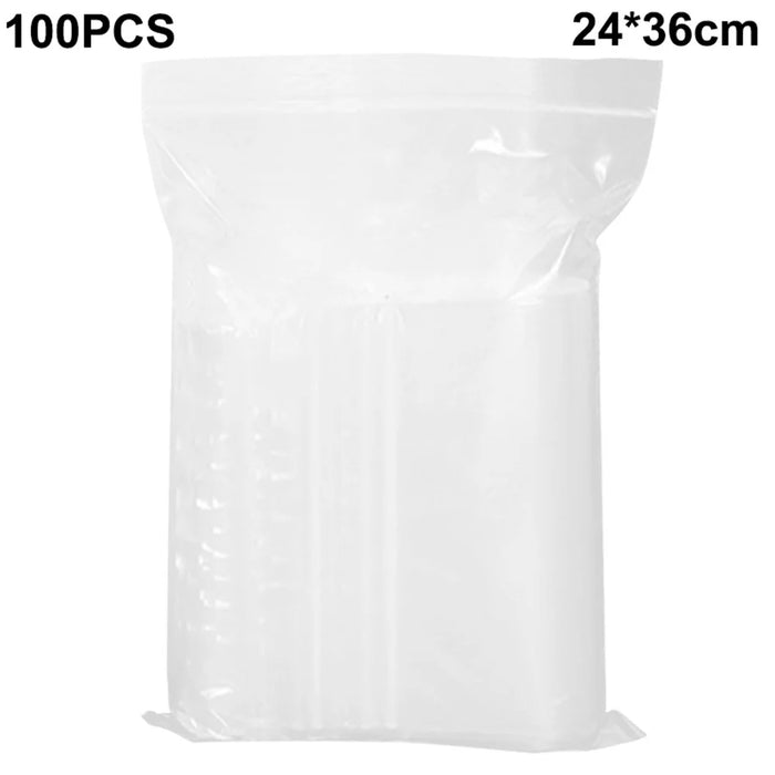 MX-054 100Pcs / Pack 24 x 36cm Clear PE Sealing Bags Resealable Ziplock Storage Pouches - 1