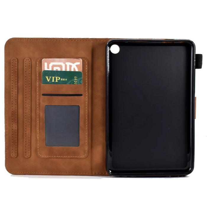 A8 For Amazon Fire HD 10 (2023) Stand Case Leather Tablet Cover with Card Slots - Brown - 4