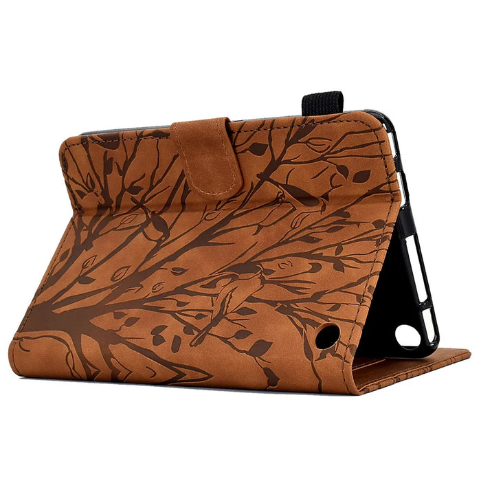 A8 For Amazon Fire HD 10 (2023) Stand Case Leather Tablet Cover with Card Slots - Brown - 6