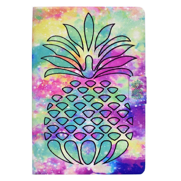A2 For Amazon Fire HD 10 (2023) Case Pattern Printed PU Leather Tablet Cover with Card Slots - Colorful Pineapple - 2
