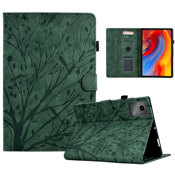 A7 For Lenovo Tab M11 / Xiaoxin Pad 11 2024 Case Solid Color  Auto Wake  /  Sleep Tablet Stand Cover - Green - 1
