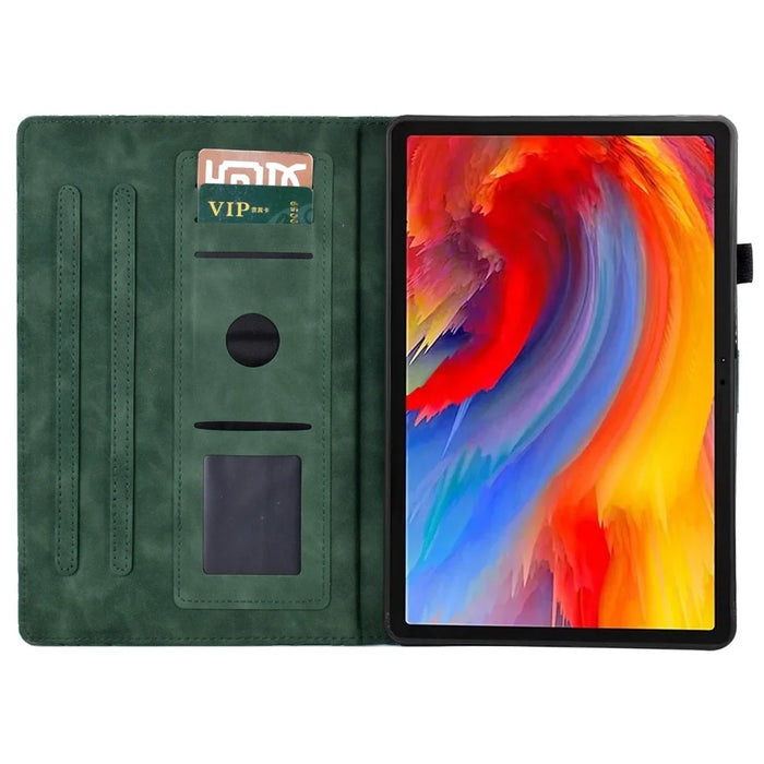 A7 For Lenovo Tab M11 / Xiaoxin Pad 11 2024 Case Solid Color  Auto Wake  /  Sleep Tablet Stand Cover - Green - 2