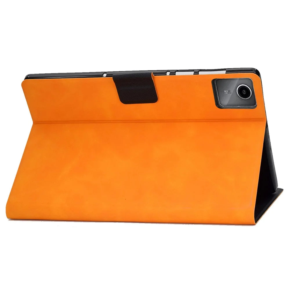 A4 For Lenovo Tab M11 / Xiaoxin Pad 11 2024 Case Card Holder Cowhide Texture Leather Tablet Cover - Khaki - 3