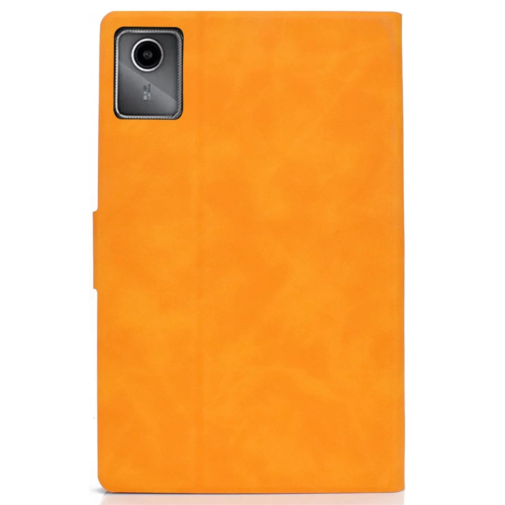 A4 For Lenovo Tab M11 / Xiaoxin Pad 11 2024 Case Card Holder Cowhide Texture Leather Tablet Cover - Khaki - 7
