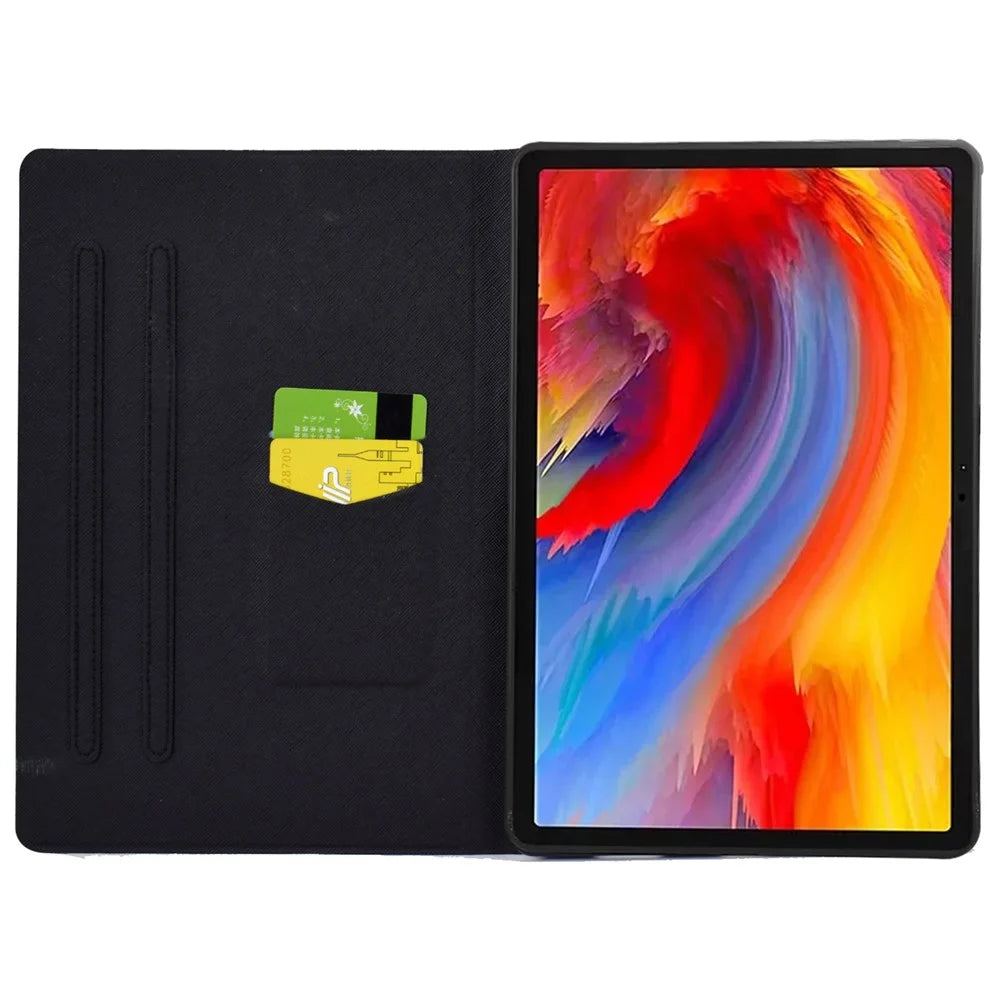 A2 For Lenovo Tab M11 / Xiaoxin Pad 11 2024 Leather Case Pattern Printed Card Slots Tablet Cover - Colorful Pineapple - 2