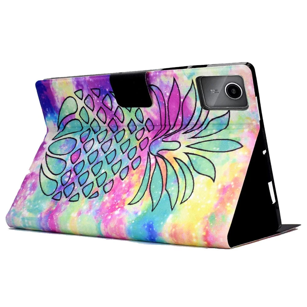 A2 For Lenovo Tab M11 / Xiaoxin Pad 11 2024 Leather Case Pattern Printed Card Slots Tablet Cover - Colorful Pineapple - 4
