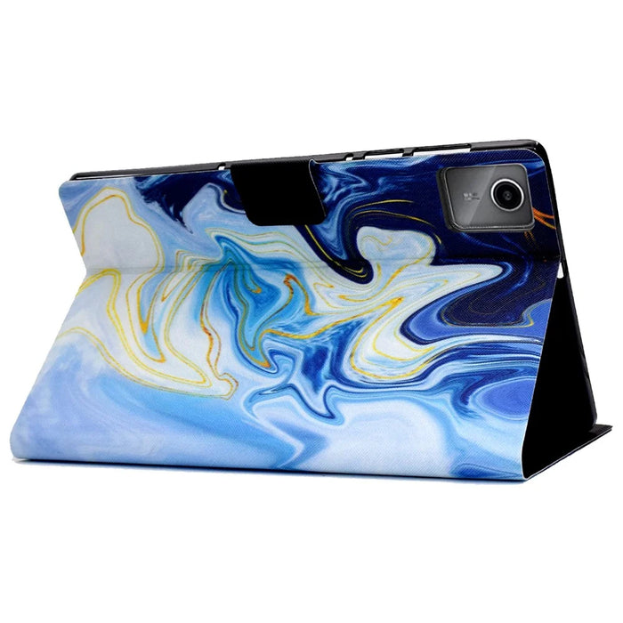 For Lenovo Tab M11 / Xiaoxin Pad 11 2024 Case Stand Pattern Printed Tablet Shell - Blue Marble - 4