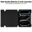For iPad Pro 11 (2025) / 11 (2024) Case Leather+Acrylic Stand Tablet Cover with Bluetooth-compatible Keyboard - Black - 4