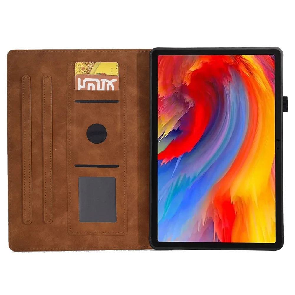 For Lenovo Tab M11 / Xiaoxin Pad 11 2024 Case Microfiber Leather Iron Tower Pattern Tablet Cover - Brown - 2