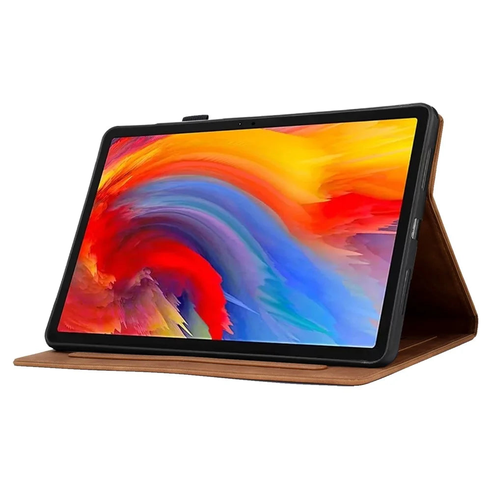 For Lenovo Tab M11 / Xiaoxin Pad 11 2024 Case Microfiber Leather Iron Tower Pattern Tablet Cover - Brown - 3