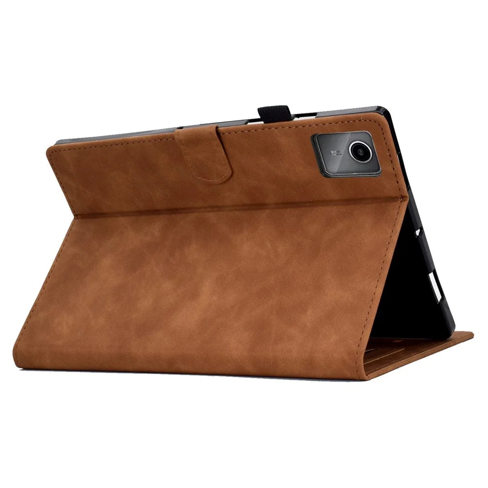 For Lenovo Tab M11 / Xiaoxin Pad 11 2024 Case Microfiber Leather Iron Tower Pattern Tablet Cover - Brown - 4