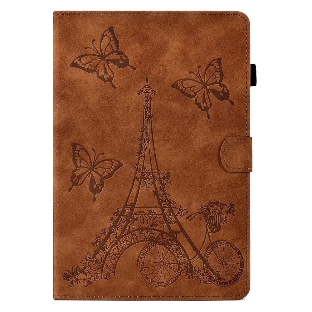 For Lenovo Tab M11 / Xiaoxin Pad 11 2024 Case Microfiber Leather Iron Tower Pattern Tablet Cover - Brown - 6