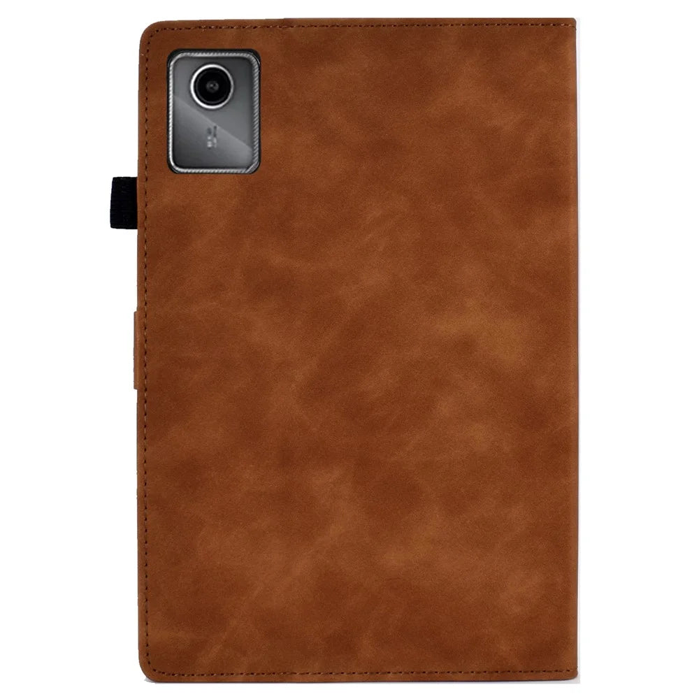 For Lenovo Tab M11 / Xiaoxin Pad 11 2024 Case Microfiber Leather Iron Tower Pattern Tablet Cover - Brown - 7