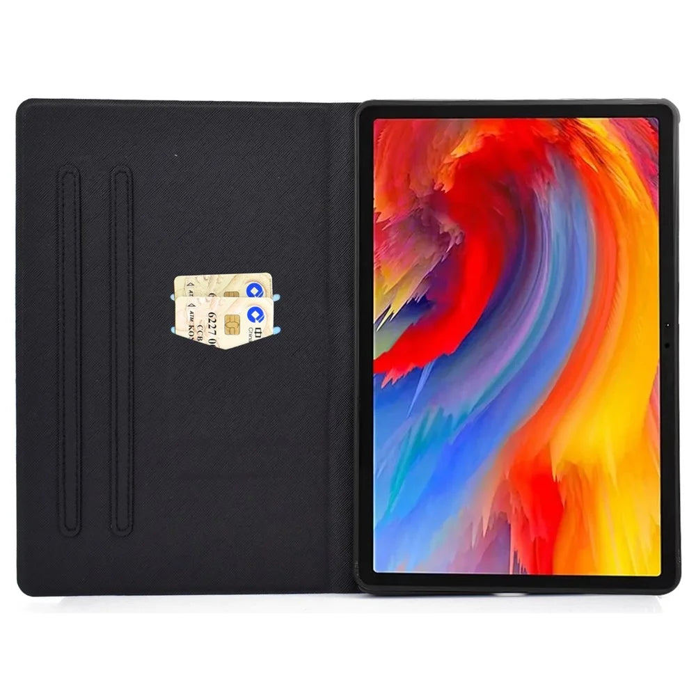 For Lenovo Tab M11 / Xiaoxin Pad 11 2024 Case Card Holder Pattern Leather Tablet Cover - Kitten - 2