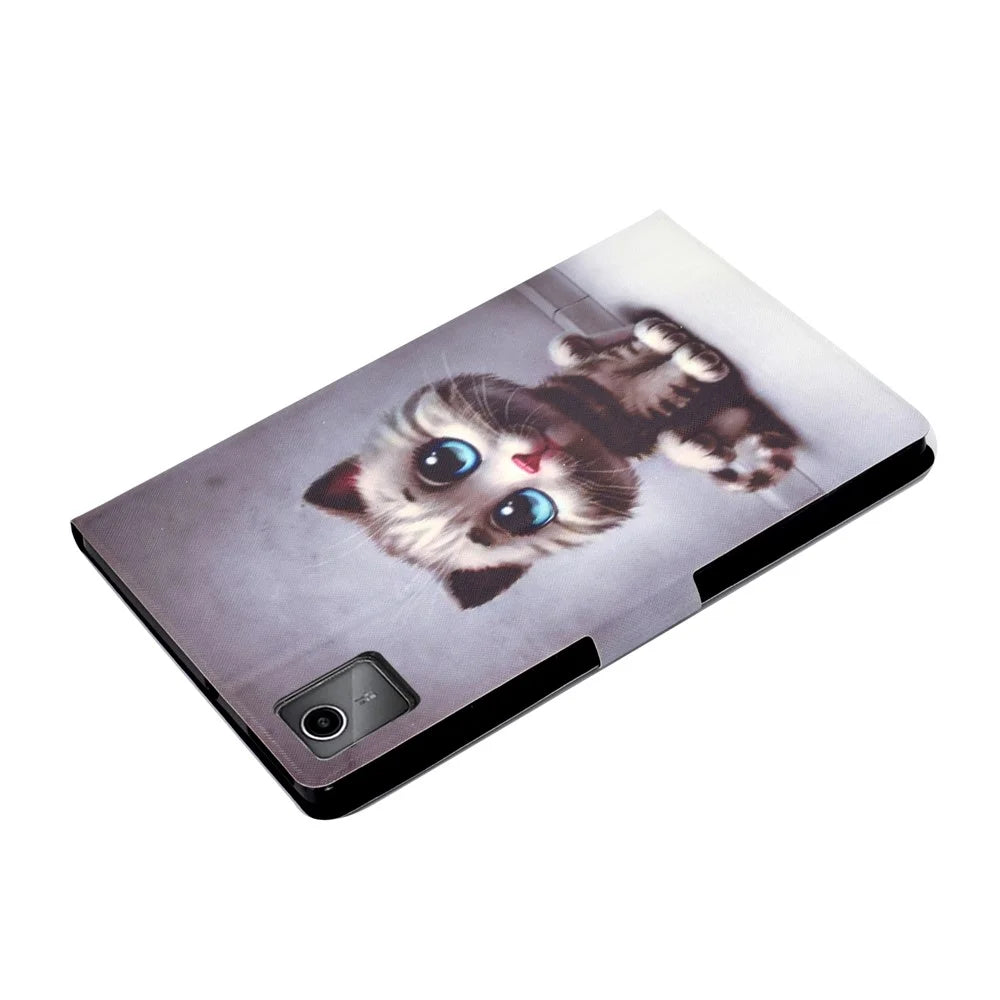 For Lenovo Tab M11 / Xiaoxin Pad 11 2024 Case Card Holder Pattern Leather Tablet Cover - Kitten - 7