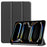 For iPad Pro 11 (2025) / 11 (2024) Case PC+PU Auto Wake Sleep Tablet Shell with Tri-fold Stand - Black - 1