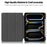 For iPad Pro 11 (2025) / 11 (2024) Leather Case Drop-proof Tri-fold Stand Tablet Cover with Pen Slot - Black - 2
