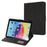 For iPad (2025) / 10.9 (2022) Case Leather Flip Wallet Tablet Cover with Pens Slot - Black - 1