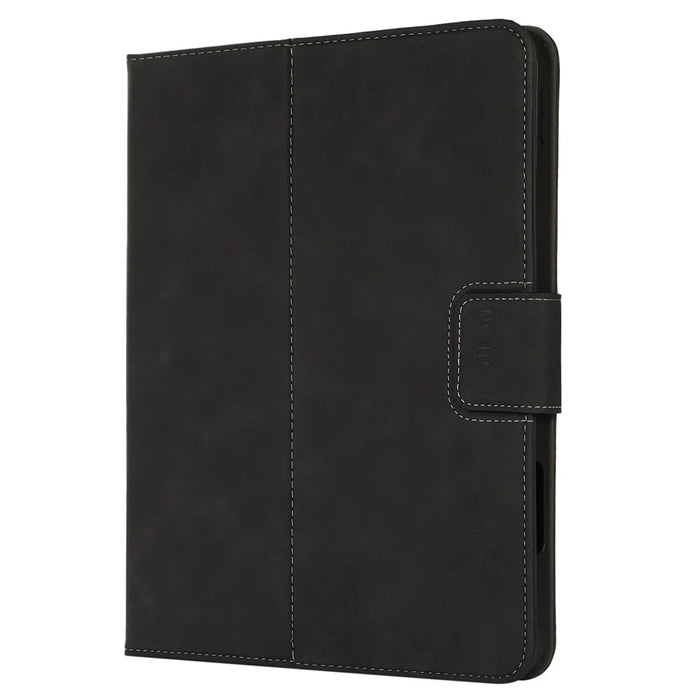 For iPad (2025) / 10.9 (2022) Case Leather Flip Wallet Tablet Cover with Pens Slot - Black - 5