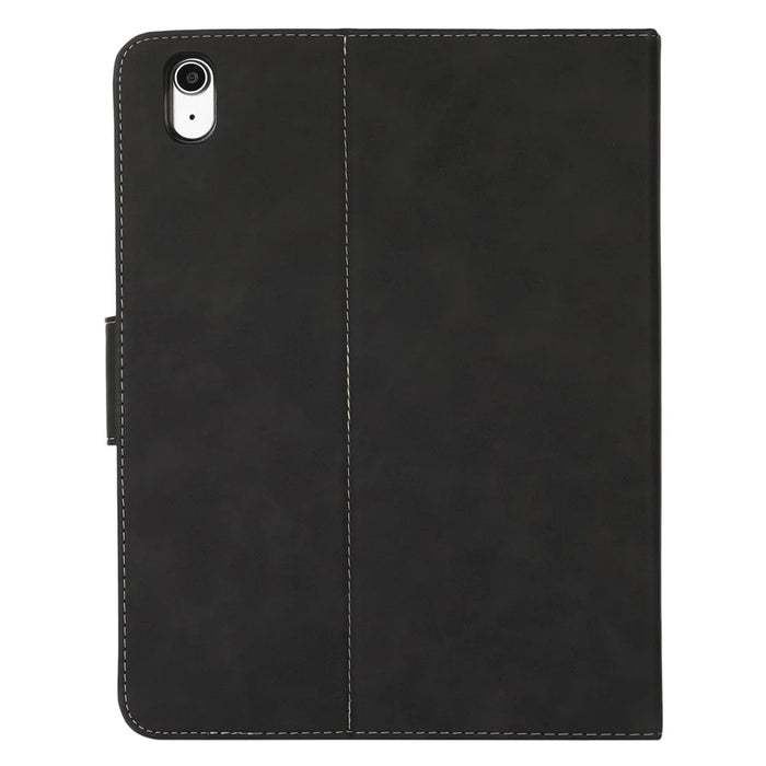 For iPad (2025) / 10.9 (2022) Case Leather Flip Wallet Tablet Cover with Pens Slot - Black - 6
