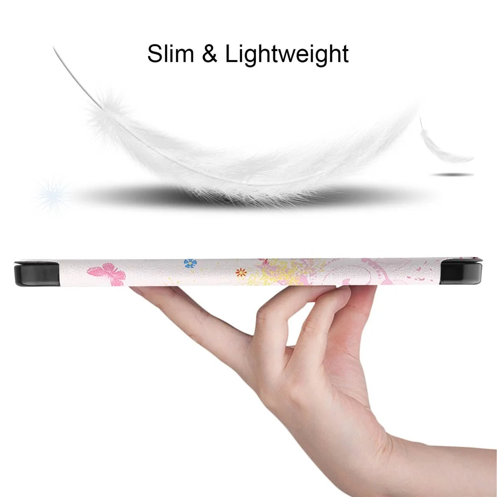 For iPad Air 11 (2026) / (2025) / (2024) Case Pattern Printing Protective Cover with Pen Slot and Tri-Fold Stand - Girl - 6