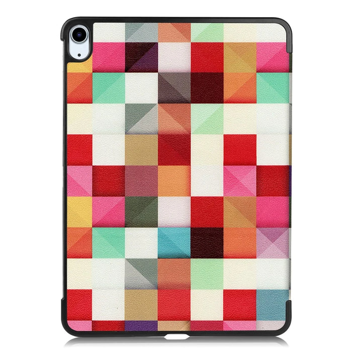 For iPad Air 11 (2026) / (2025) / (2024) Case Trifold Stand Pattern Auto Wake / Sleep Tablet Cover - Colorful Triangle Grid - 7