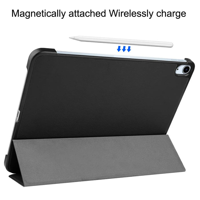 PU Leather Tablet Case for iPad Air 11 (2026) / (2025) / (2024) Anti-drop Tri-Fold Stand Slim Protective Cover - Black - 6
