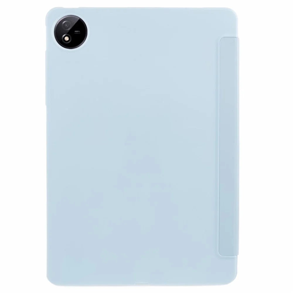 For vivo Pad3 Pro PU Leather Case Soft Silicone Tablet Cover Tri-fold Stand Protective Shell - Baby Blue - 3
