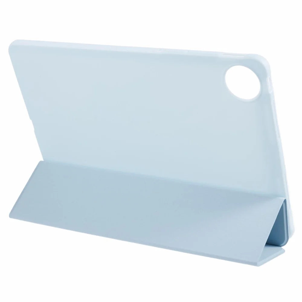 For vivo Pad3 Pro PU Leather Case Soft Silicone Tablet Cover Tri-fold Stand Protective Shell - Baby Blue - 5