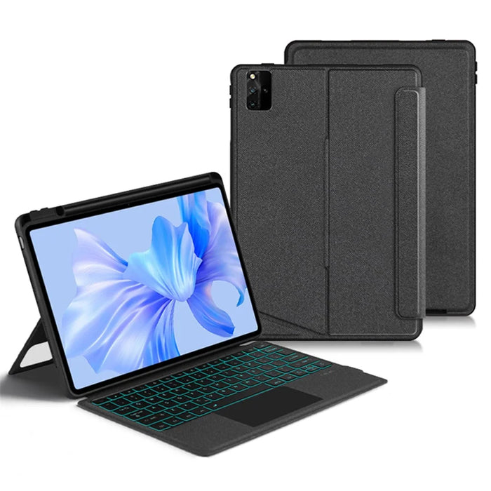 For Huawei MatePad Pro 12.6 (2024) Leather Case + Bluetooth-compatible Keyboard with Backlight Trackpad - 2