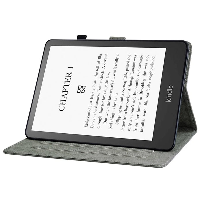 For Amazon Kindle Paperwhite (2024) / Kindle Colorsoft Case Card Slots PU Leather Stand E-Reader Cover - Grey - 2