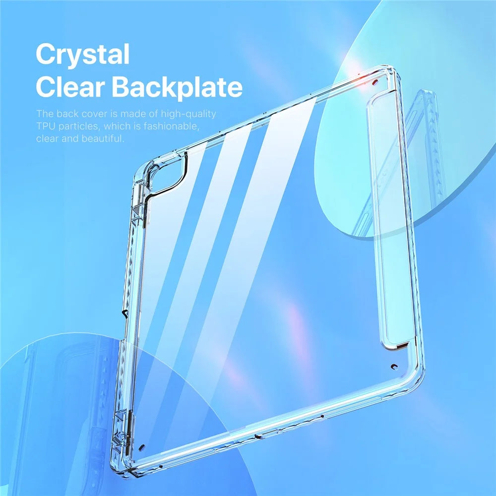 DUX DUCIS Unid Series For iPad Pro 13 (2024) Clear Tablet Case TPU+PC+PU Auto Wake / Sleep Cover with Pen Slot - Light Green - 5