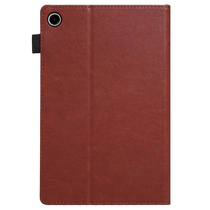 For Samsung Galaxy Tab A9+ X210 Case Card Slots PU Leather Flip Stand Tablet Cover - Brown - 6