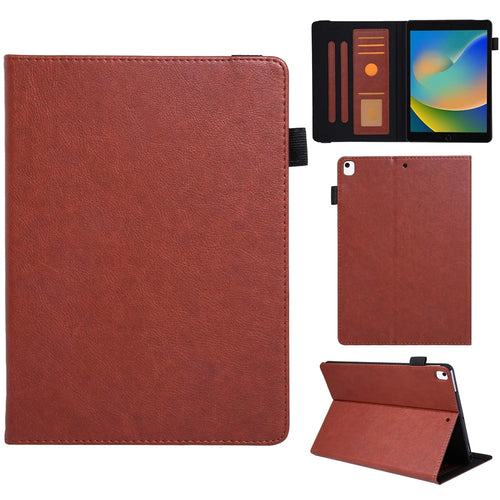 For iPad 10.2 (2021) / (2020) / (2019) / iPad Air 10.5 inch (2019) / Pro 10.5-inch (2017) Case Card Slots Leather Tablet Cover - Brown - 1