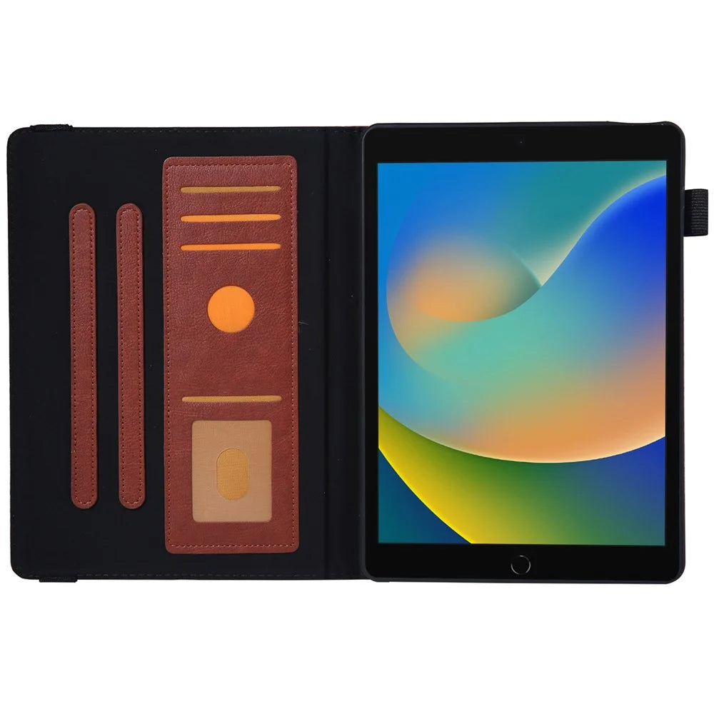 For iPad 10.2 (2021) / (2020) / (2019) / iPad Air 10.5 inch (2019) / Pro 10.5-inch (2017) Case Card Slots Leather Tablet Cover - Brown - 2
