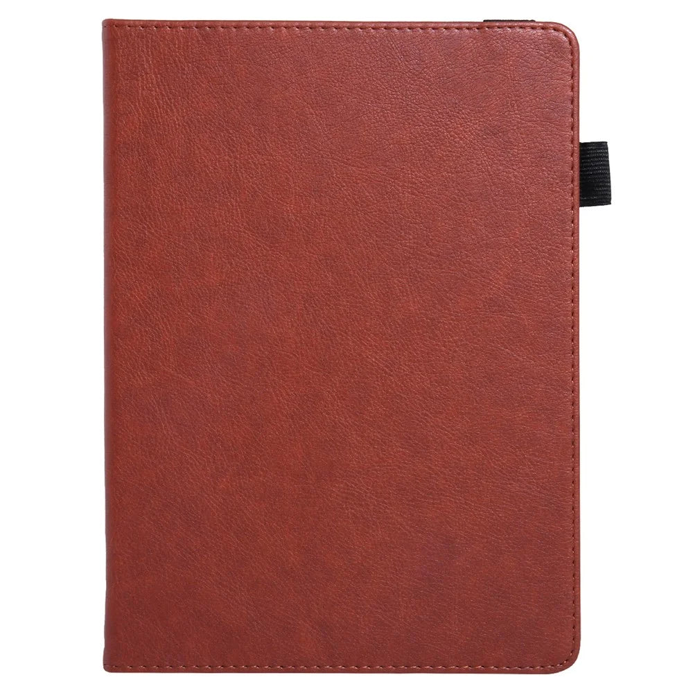 For iPad (2025) / 10.9 (2022) Shockproof Case Card Slots Tablet Leather Flip Cover with Pens Holder - Brown - 5