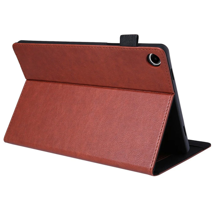 For Samsung Galaxy Tab A9 X110 Tablet Case Card Slots Protective Leather Flip Cover - Brown - 4