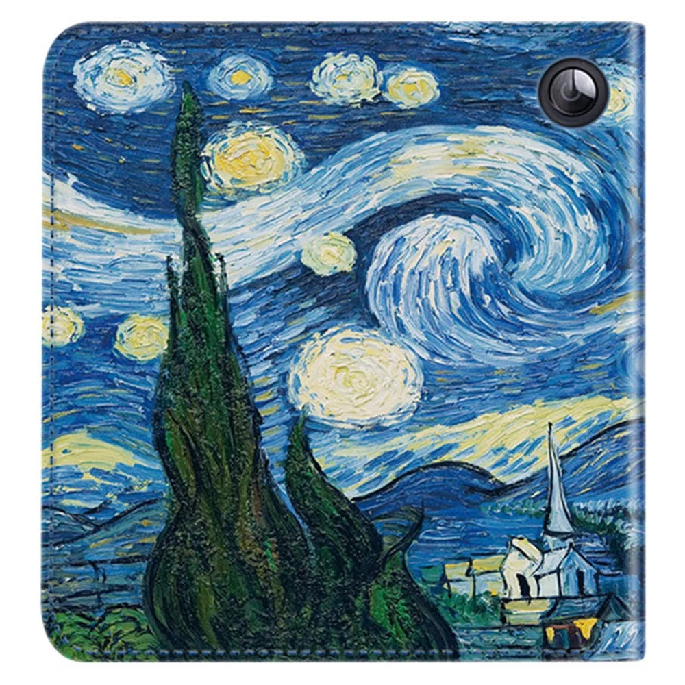 For Kobo Libra 2 N418 Kickstand Case Pattern Printing PU Leather E-Reader Cover - Starry Sky - 5