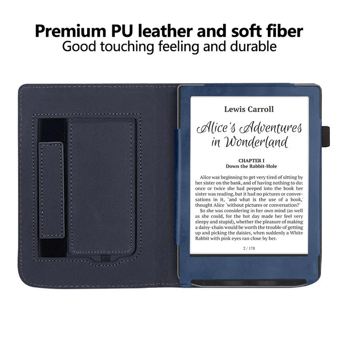 For PocketBook Verse PB629 / Verse Pro PB634 / Verse? Lite PB619 E-Reader Case Kickstand PU Leather Tablet Cover with Auto Wake / Sleep - Blue - 2