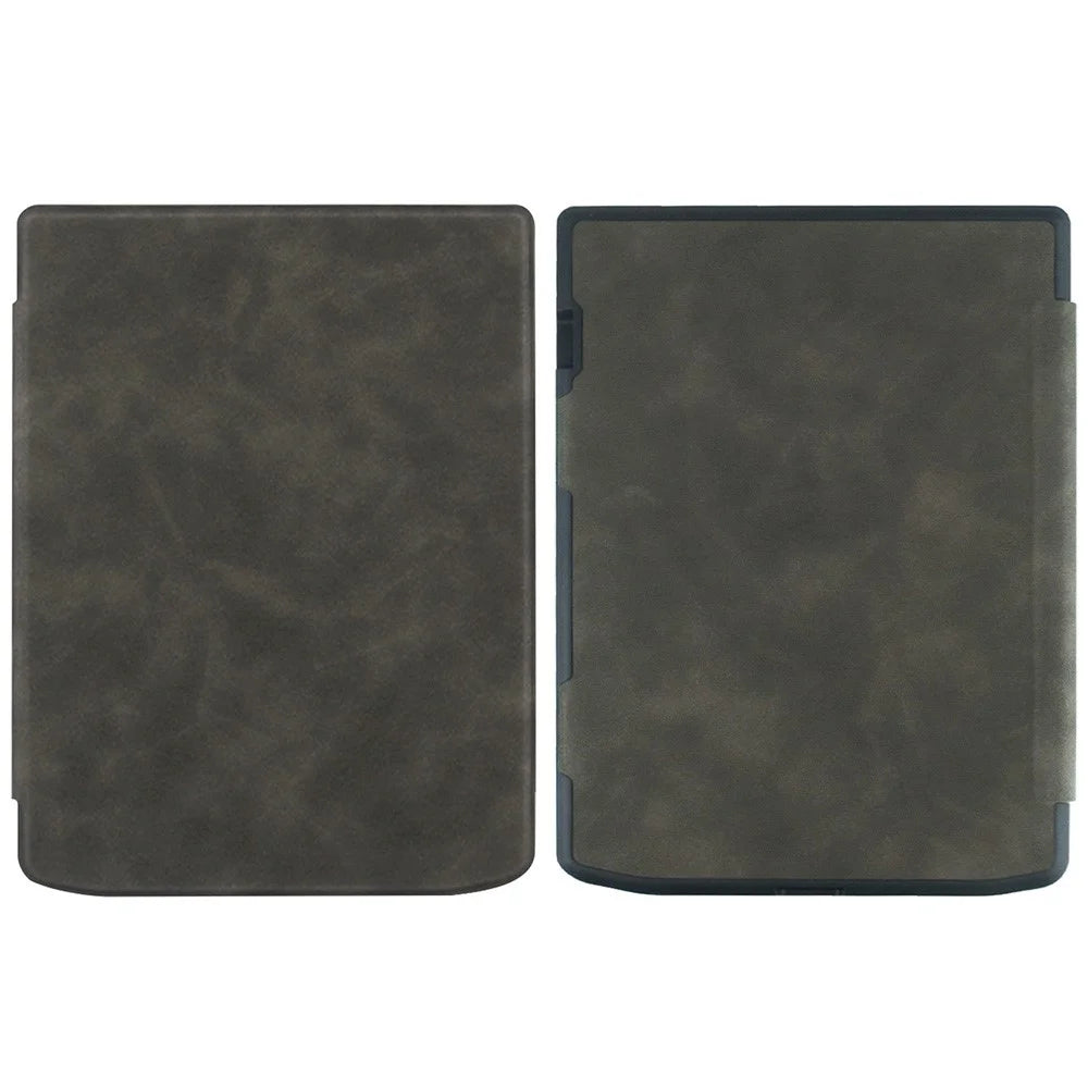 For PocketBook InkPad Color 2 / 3 PB743 Case Skin-Touch PU Leather E-Reader Cover with Auto Wake / Sleep - Black - 1