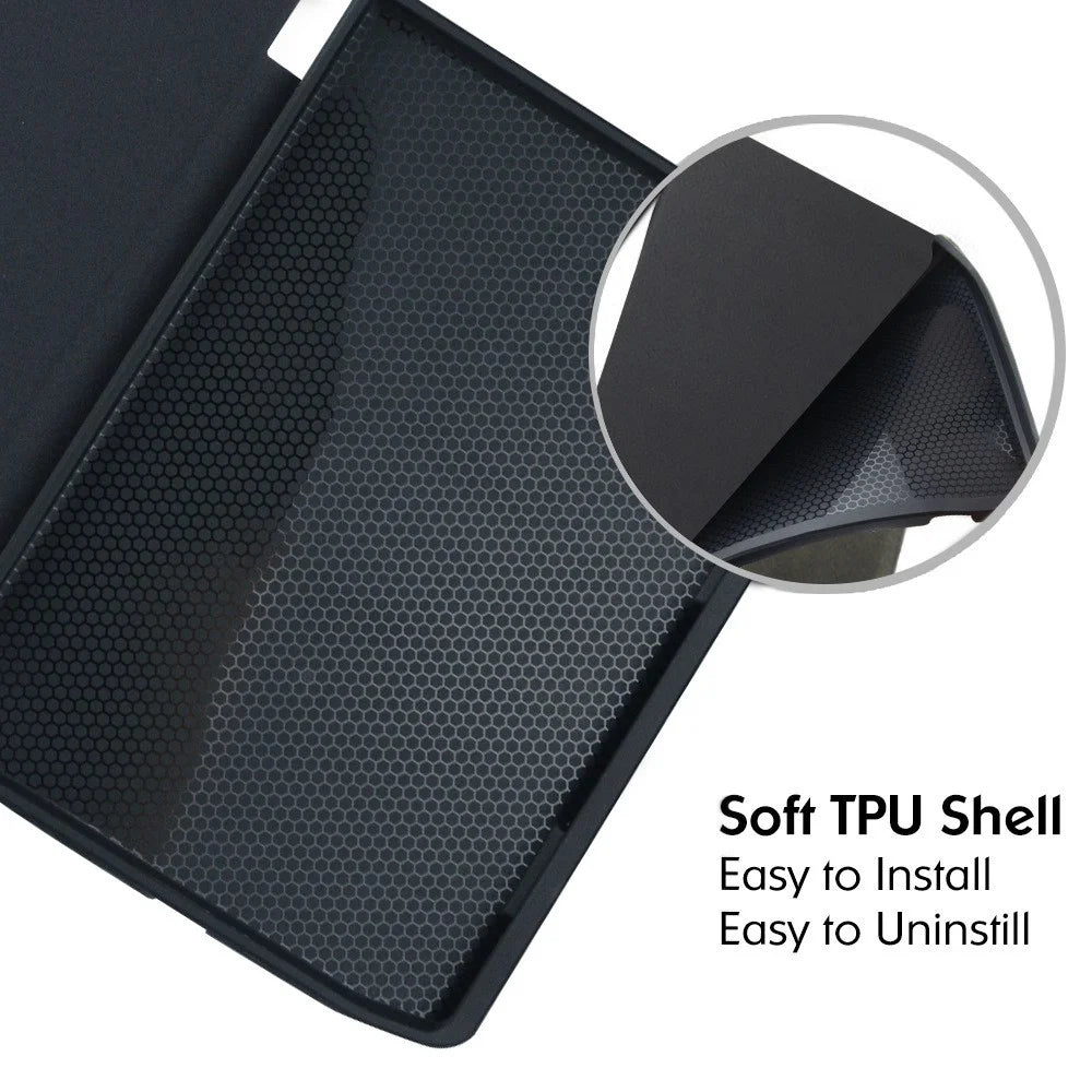 For PocketBook InkPad Color 2 / 3 PB743 E-Reader Case Pattern Printing PU Leather Flip Cover - Plum Blossom - 3