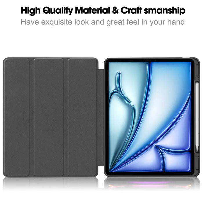 For iPad Air 13 (2026) / (2025) / (2024) Case Pattern Printing Tri-Fold Stand Leather Cover with Pen Slot - Graffiti - 2