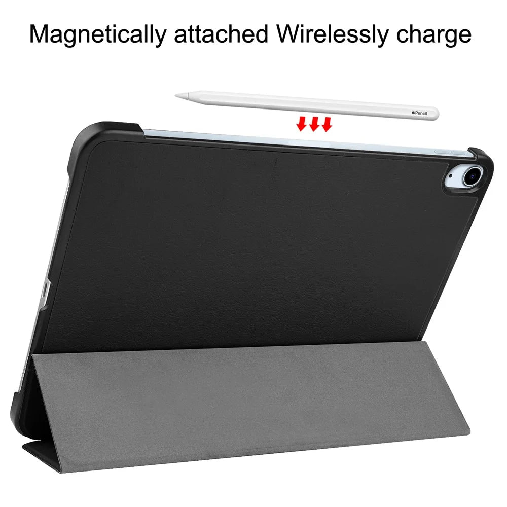 PU Leather Tablet Case for iPad Air 13 (2026) / (2025) / (2024) Anti-drop Tri-Fold Stand Slim Protective Cover - Black - 6