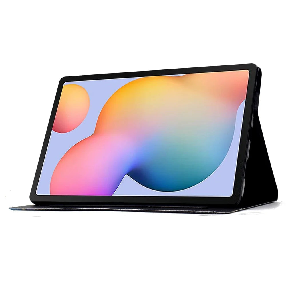 For Samsung Galaxy Tab S6 Lite (2020) / (2022) / (2024) (SM-P610 / 615) Case Pattern Printing Leather Tablet Cover with Card Holder - Golden Butterflies - 3