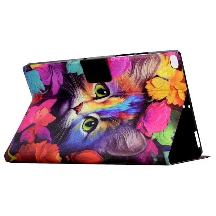 For iPad Mini / Mini 2 / mini 3 / mini 4 / mini (2019) 7.9 inch Case PU Leather Pattern Printed Cover with Card Holder - Rose Cat - 4