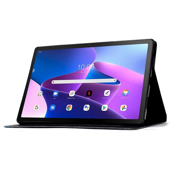 For Lenovo Tab M10 (Gen 3) Leather Tablet Case Pattern Printing Card Slot Stand Cover - Petal - 3