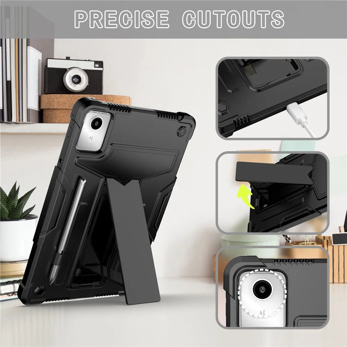 For Lenovo Tab M11 / Xiaoxin Pad 11 2024 Case Case T-Shaped Kickstand PC+Silicone Tablet Cover - Black - 3