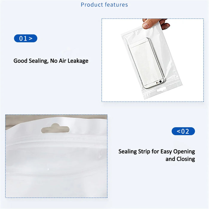 MX-030 100Pcs 32x45cm 12C Resealable Storage Bag Pearl Film Transparent Sealing Pouches (BPA-free, No FDA Certification) - 3
