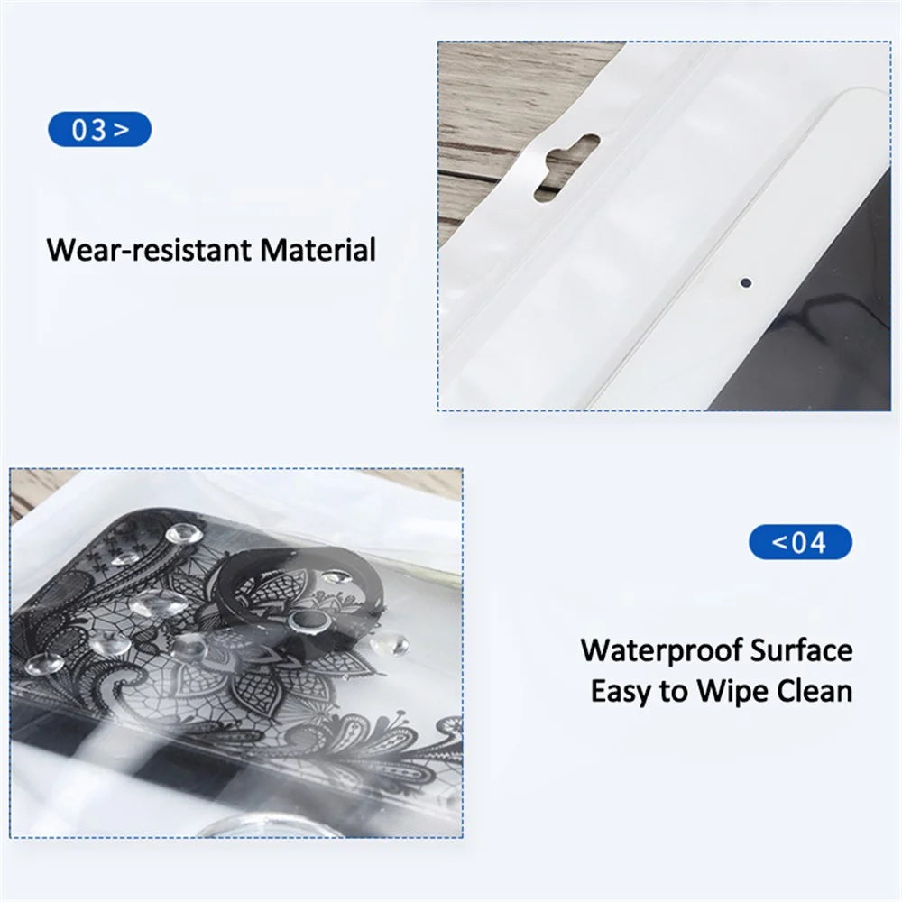 MX-030 100Pcs 8x14cm 12C Clear Storage Bags Pearl Film Self-Sealing Phone Case Pouches - 4